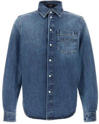 Versace - Overhemden ,Blauw ,Denim Denim Overhemd - Lyst