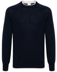 Eleventy - Blauer wollstrickpullover - Lyst