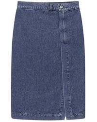 MSGM - Rokken ,Blauw ,Denim Midi Rok - Lyst