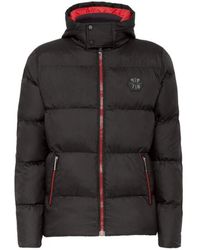 Philipp Plein - Iconic Kapuzen-Pufferjacke Schwarz - Lyst