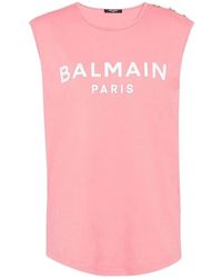 Balmain - Tops > Sleeveless Tops - Lyst