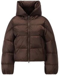 Rich & Royal - Jassen ,Bruin ,Cropped Shiny Oversize Puffer Jacket - Lyst