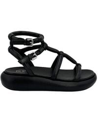 Ash - Schwarze ledersandalen mit offener zehenpartie - Lyst