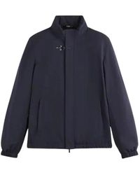 Fay - Jassen ,Blauw ,Polyester Travel Bomber Jacket - Lyst