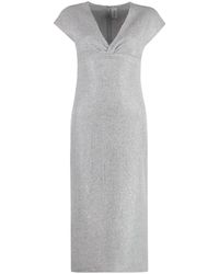 St. John - Lurex Gebreide Jurk - Lyst