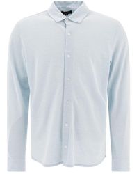 Vince - Lichtblauw Piqué Overhemd Elegant Comfort - Lyst