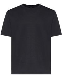 Herno - Tops ,Blauw ,Katoen Cotton Jersey T-Shirt - Lyst