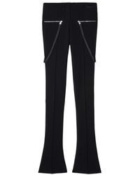 Off-White c/o Virgil Abloh - Zwarte Flared Broek Met Ritszakken - Lyst