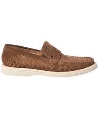 Baldinini - Perforated Suede Loafer - Lyst
