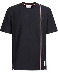 Thom Browne - Tops ,Blauw ,Katoen Jersey T-Shirt Met Korte Mouwen - Lyst