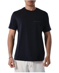 Armani Exchange - Baumwoll-t-shirt mit brustlogo - Lyst