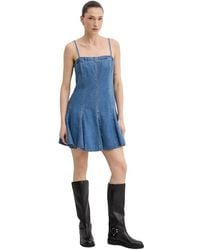 Levi's - Kleedjes ,Blauw ,Denim Denim Godet Jurk - Lyst