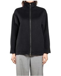 Max Mara - Hoodies & Sweatvesten ,Zwart ,Wol Wollen, Kasjmier En Zijden Jas - Lyst