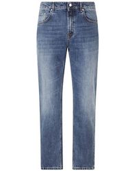 Department 5 - Jeans ,Blauw ,Katoen Talk Pantalone Regular Crop - Lyst