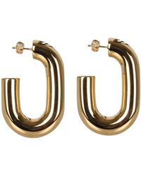 Rabanne - Accessoires ,Geel ,Link Hoop Oorbellen - Lyst