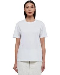 Jil Sander - Weiße baumwoll-t-shirt mit kurzen ärmeln - Lyst