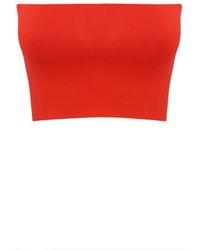 Liviana Conti - Top rosso senza spalline con logo ricamato - Lyst