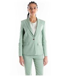 Pinko - Jassen ,Groen ,Leer Single-Breasted One-Button Jacket - Lyst