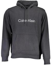 Calvin Klein - Zwarte Hoodie Van Katoen Met Reflecterende Print - Lyst
