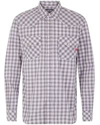 DIESEL - Overhemden ,Grijs ,Katoen S-East Long Cl Western Shirt - Lyst