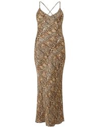 Roberto Cavalli - Zijden Jurk Met Jaguar- Cheetah- En Luipaardprint - Lyst