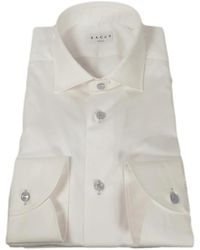 Xacus - Overhemden ,Wit ,Katoen Slim Fit Wit Overhemd Poplin Katoen - Lyst