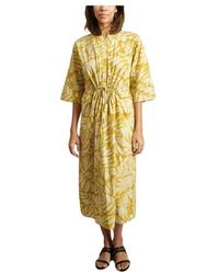 Hartford Russia Printed Dress - Geel