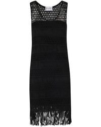 Isabelle Blanche - Schwarzes Häkelkleid Aus Baumwolle - Lyst
