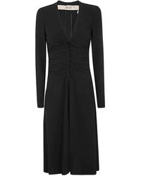 N°21 - Kleedjes ,Zwart ,Polyester Zwarte Midi Jurk Elegante Stijl - Lyst