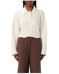 Rus - Gerippter Strick-Cardigan Mit Kragen - Lyst