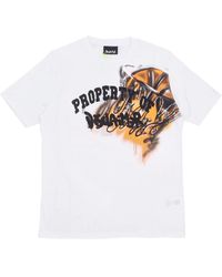 DISCLAIMER - Tops ,Wit ,Katoen Witte Katoenen Tee Met Voorprint - Lyst