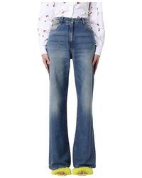 MSGM - Jeans ,Blauw ,Denim Wide Leg Denim Jeans - Lyst