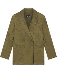 ARMANI EXCHANGE - Jassen ,Groen ,Leer Savanna Jacquard Blazer - Lyst
