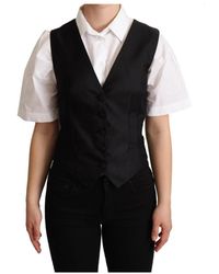 Dolce & Gabbana - Silk Sleeveless Waistcoat Vest - Lyst