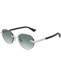 Bottega Veneta - Silber Havana/Grün Sonnenbrille - Lyst