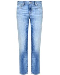 7 For All Mankind - Blaue baumwoll-polyester-jeans hellblau 7 for all kind - Lyst