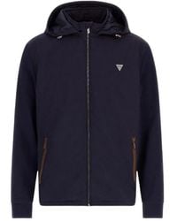 Guess - Jassen ,Blauw ,Polyester Blouson Capuche - Lyst
