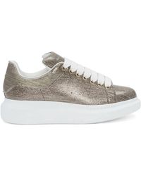McQueen - Metallic-Effekt Leder Sneakers - Lyst