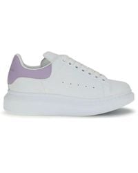 McQueen - Oversize Leder Sneakers Weiß Flieder - Lyst