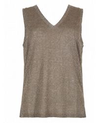 D.exterior - Tops ,Bruin ,Polyester V-Neck Top - Lyst