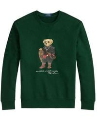 Polo Ralph Lauren - Grüner Bären-Sweatshirt Langarm Baumwolle - Lyst