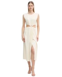 GAUDI - Kleedjes ,Polyester Midi Jurk Met Cut-Out Hardware Detail - Lyst