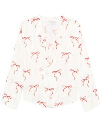 forte_forte - Overhemden ,Wit ,Bow-Print Shirt - Lyst