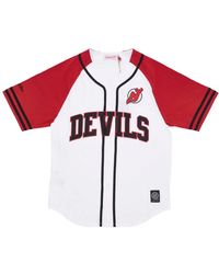 Mitchell & Ness - Fitness ,Veelkleurig ,Katoen Nhl Oefendag Knoopsluiting Jersey - Lyst
