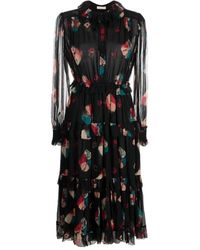 Ulla Johnson - Kleedjes ,Wit ,Elegante Witte Zijden Midi Jurk - Lyst