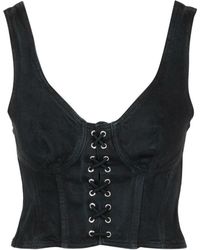 Grifoni - Tops ,Zwart ,Katoen Sleeveless Tops - Lyst