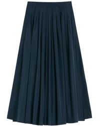 Max Mara - Rokken ,Blauw ,Polyester Geplooide Tafzijden Rok Met Verzamelde Plooien - Lyst