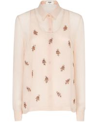 Fendi - Roze Overhemd Met Lange Mouwen En Top - Lyst