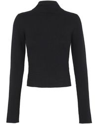 Cortana - Truien & Vesten ,Zwart ,Kasjmier Fio, Zwart Kasjmier Gebreide Top - Lyst