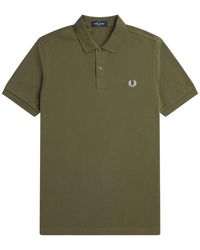 Fred Perry - Tops ,Groen ,Katoen Slim Fit Plain Polo Uniform Groen - Lyst